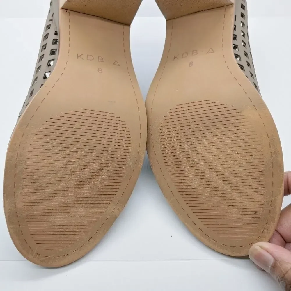 Kelsi Dagger Leather Taupe Gray Kyoto Shooties Sz 8
